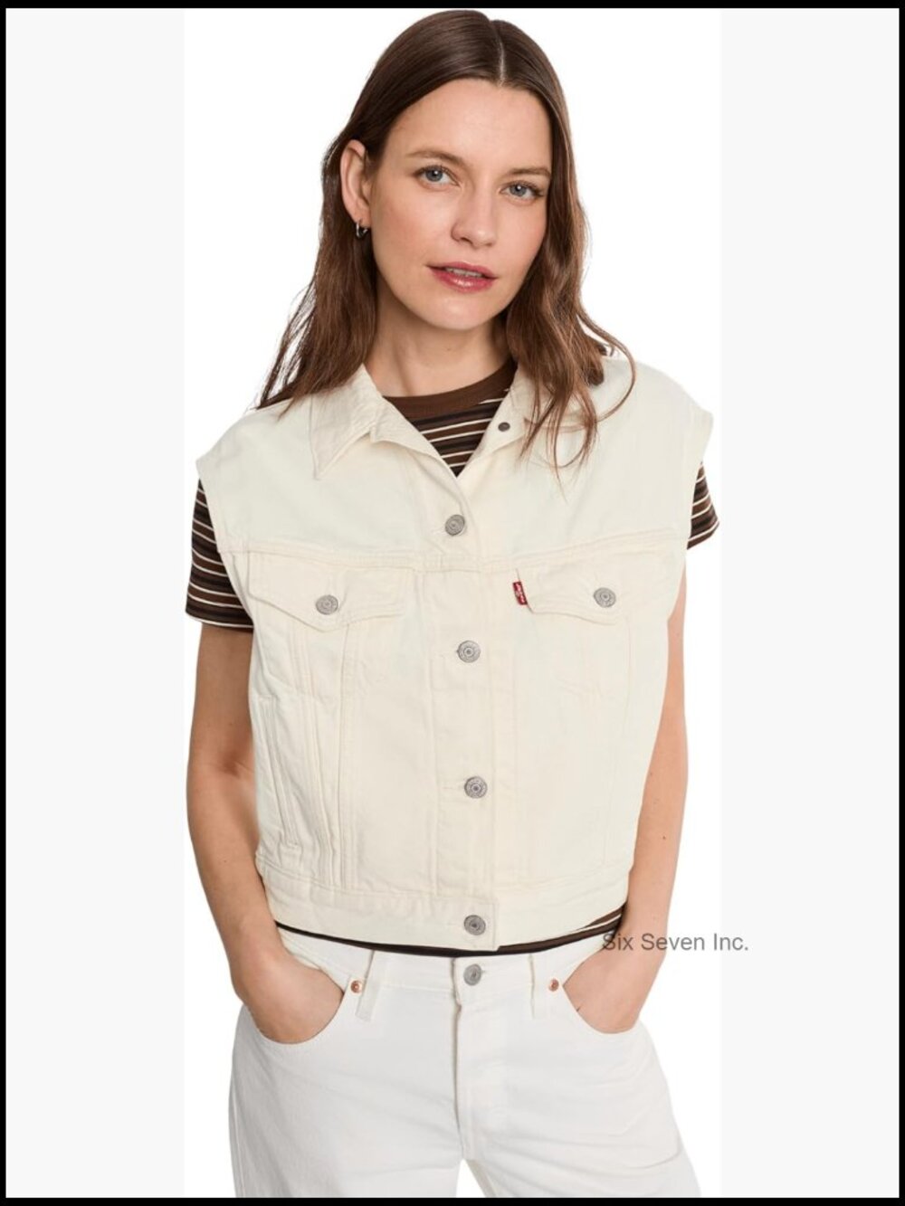 Vintage 90s Cropped Relaxed Fit Button Vest